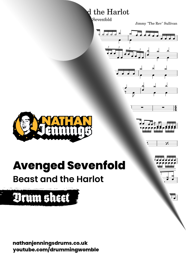 Avenged Sevenfold - Beast and the Harlot - Drum Sheet
