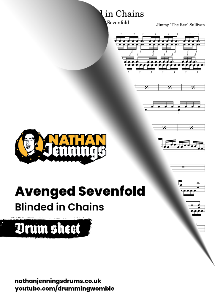 thumbnail for avenged sevenfold blinded in chains drum sheet music