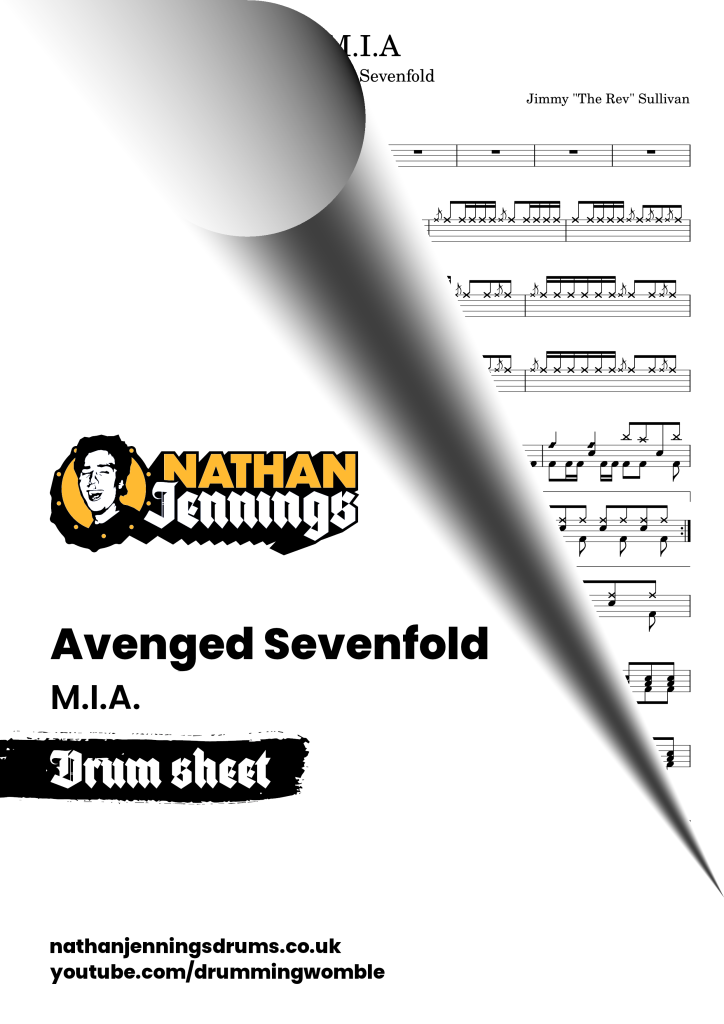thumbnail for avenged sevenfolds M.I.A. drum sheet music