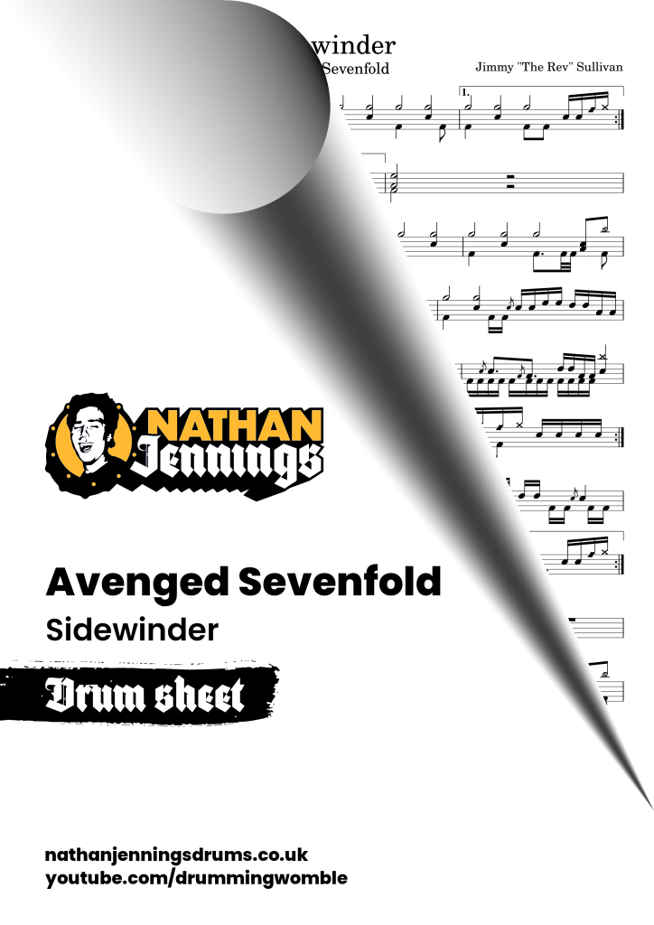 Avenged Sevenfold - Sidewinder - Drum Sheet