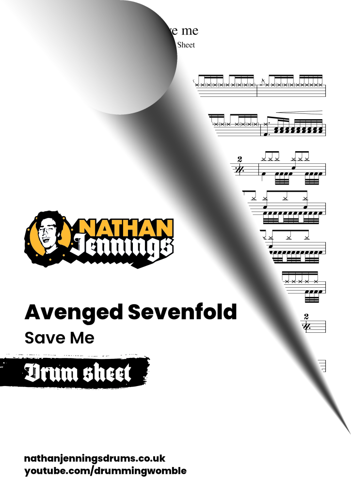 Avenged Sevenfold - Save Me - Drum Sheet